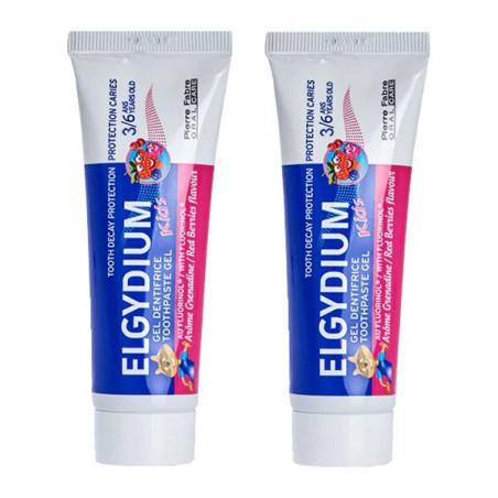 Elgydium kids gel dentifrice protection caries 3 à 6 ans 2x50ml
