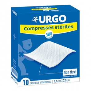 Urgo compresses stériles non tissées 7,5cm x 7,5cm 10 sachets