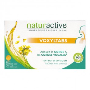 Naturactive voxyltabs gorge & cordes vocales aux essences 24 pastilles