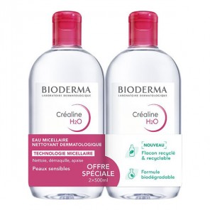 Bioderma créaline H20 l'eau micellaire offre spécial duo 2x500ml