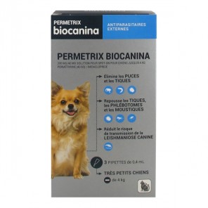 Biocanina permetrix très petits chiens - de 4 200mg/40mg