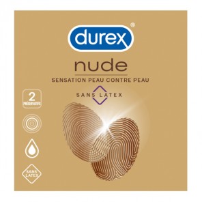 Durex nude sans latex sensation peau contre peau 2 préservatifs